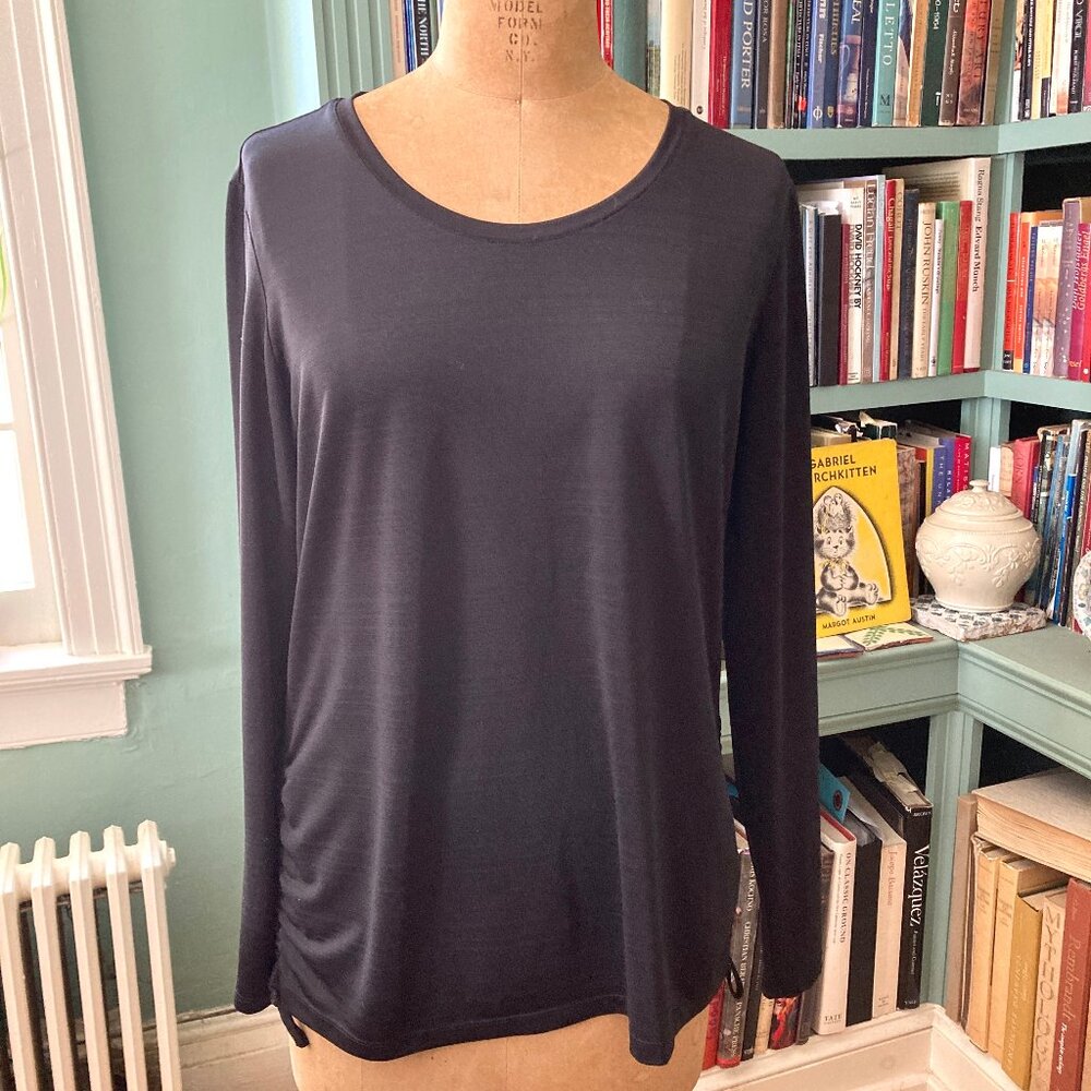 Danskin Long-Sleeve Active Top with Side Ruching